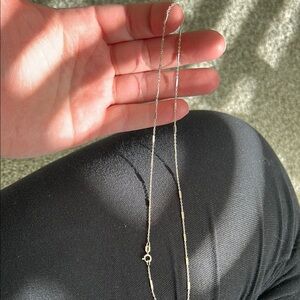 Gold Minimalist Necklace with Thin Chain and Geometric Pendant